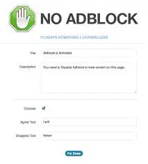 No Adblock WordPress Plugin
