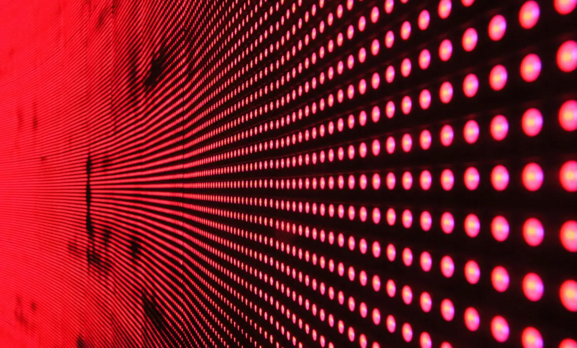 Red Dot Lights on Black Surface